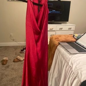 Red silk dress